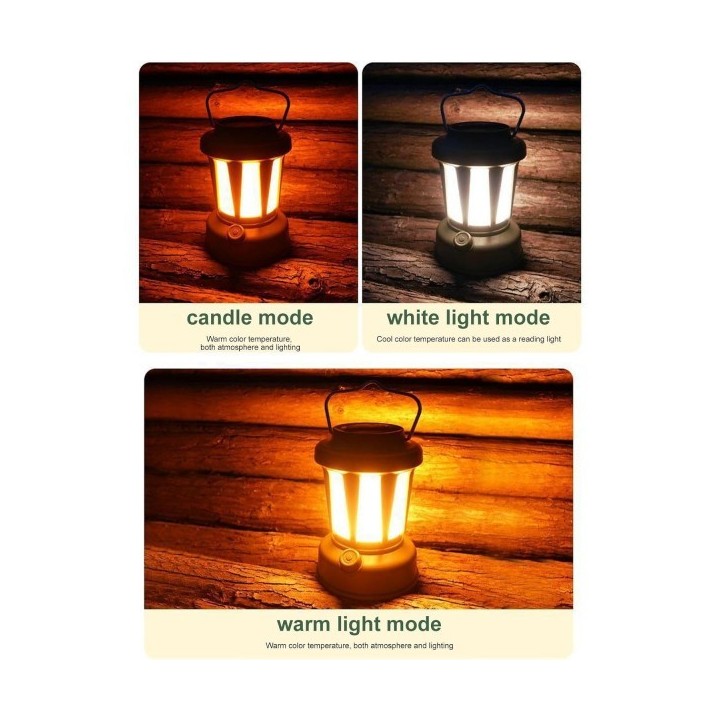 LAMPE DE CAMPING RECHARGEABLE AVEC LUMIÈRE RÉGLABLE