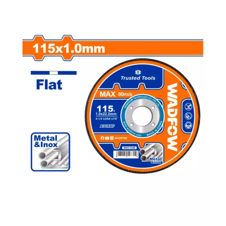 Disque à tronçonner inox 115 x 1 mm WADFOW WAC1345