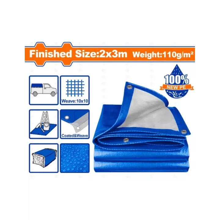 Bâche de protection polyéthylène 2x3 m WADFOW WTQ1823 - autre angle
