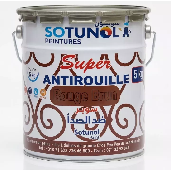 Antirouille rouge 5 kg SOTUNOL - format chantier