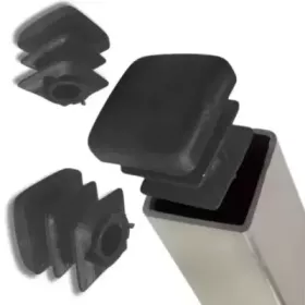 Embout carré 20 x 20 mm Noir - vue principale