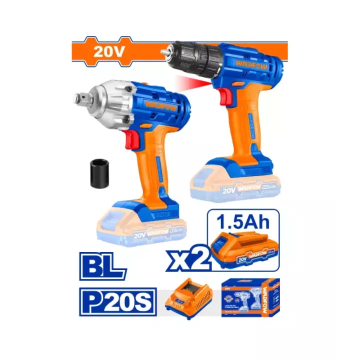 Kit visseuse + boulonneuse 20V WADFOW - vue principale