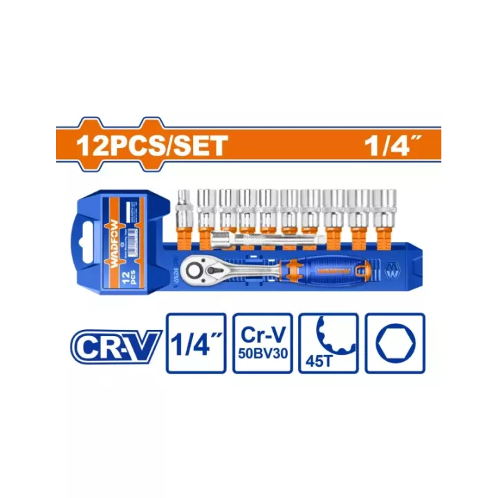 Jeu 12 clés à cliquet 1/4 pouce WADFOW WST4212 - vue principale