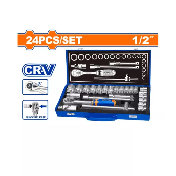 Jeu 24 clés à cliquet 1/2 pouce WADFOW WST2L24 - vue principale
