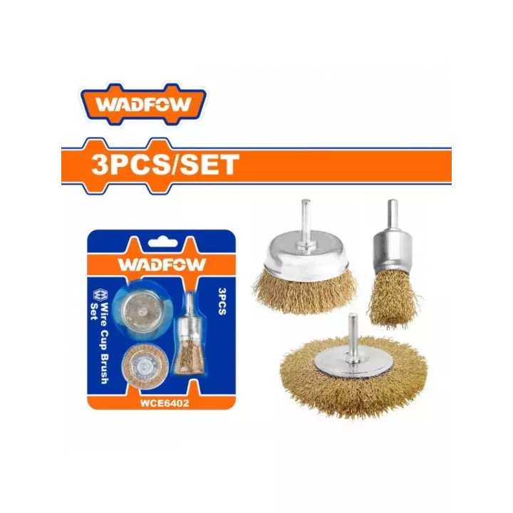 Jeu 3 brosses métalliques WADFOW WCE6402 - vue principale