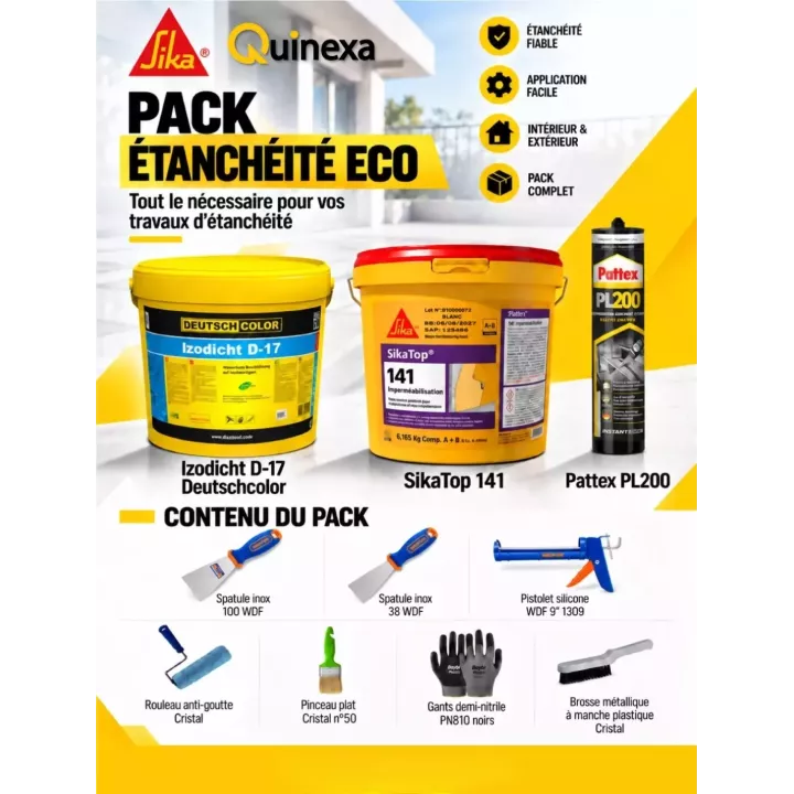Pack étanchéité éco : 10 produits pour un chantier complet