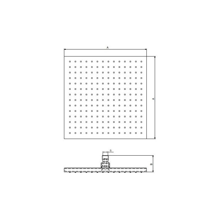 DOUCHE DE TÊTE CARRÉE INOX 300X300 SOPAL