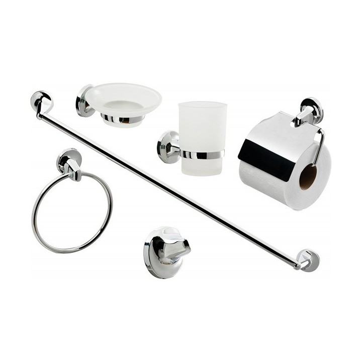 ENSEMBLE DE 6 ACCESSOIRES DE SALLE DE BAIN CHROMÉ VIYA ENSEMBLE DE 6 ACCESSOIRES DE SALLE DE BAIN CHROMÉ VIYA