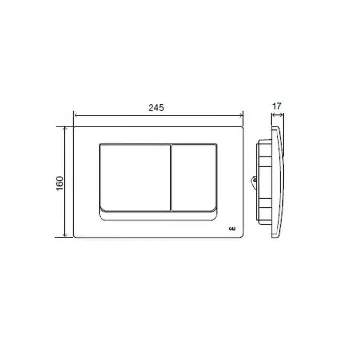 PLAQUE DE DÉCLENCHEMENT RIA CHROMÉ BRILLANT OLI