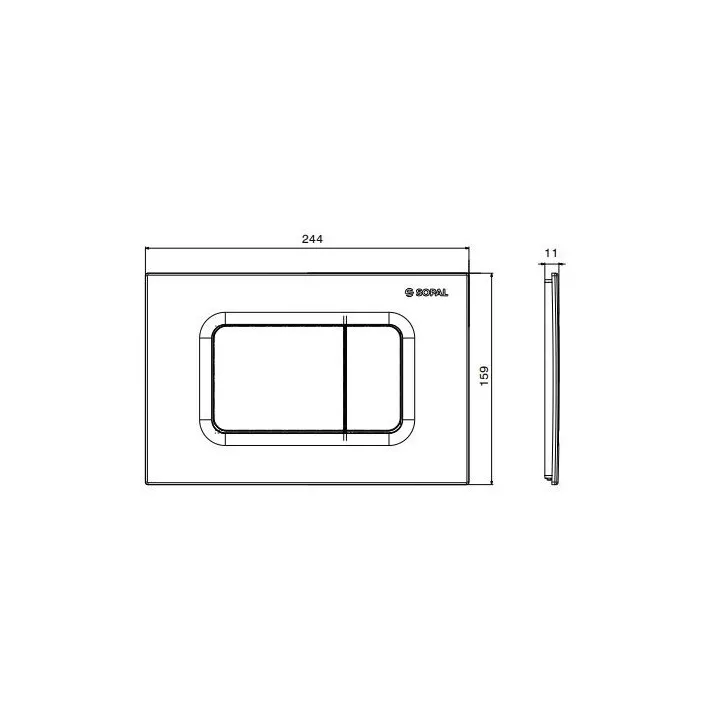 PLAQUE DE DÉCLENCHEMENT RECTANGULAIRE CHROMÉ SOPAL PLAQUE DE DÉCLENCHEMENT RECTANGULAIRE CHROMÉ SOPAL