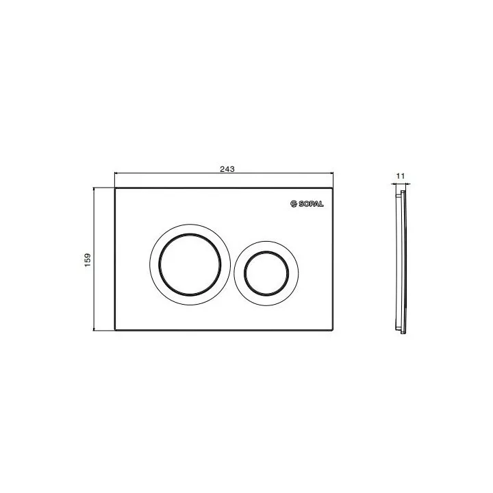 PLAQUE DE DÉCLENCHEMENT RONDE CHROMÉ SOPAL
