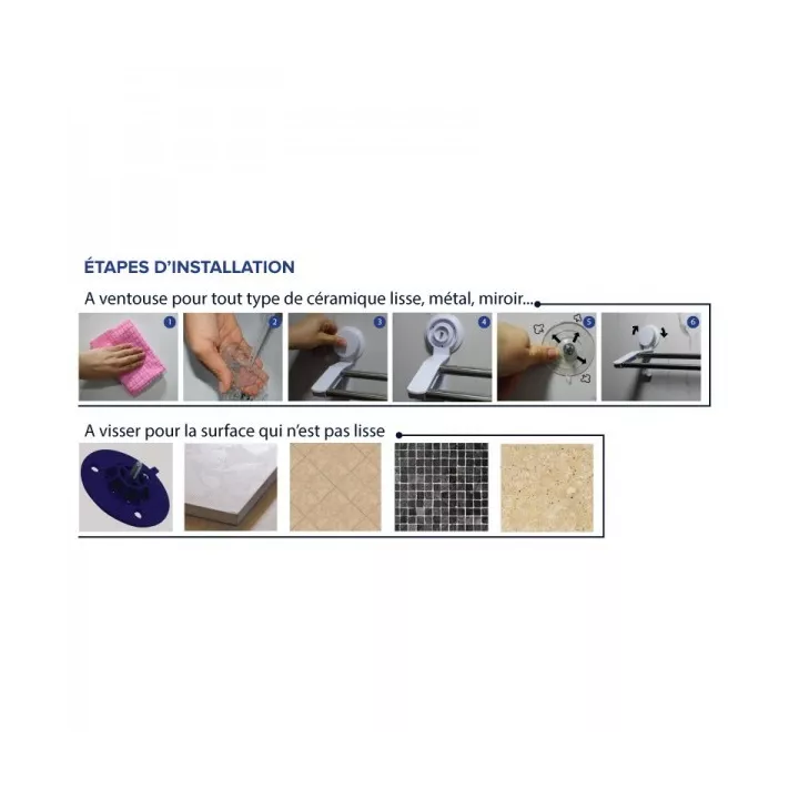 PORTE-SERVIETTE À VENTOUSE NOIR AVEC 2 BRANCHES EN INOX EJIM PORTE-SERVIETTE À VENTOUSE NOIR AVEC 2 BRANCHES EN INOX EJIM