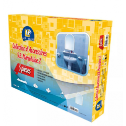 ENSEMBLE DE 5 ACCESSOIRES DE SALLE DE BAIN MARJOLAINE 2 LUXPLAST
