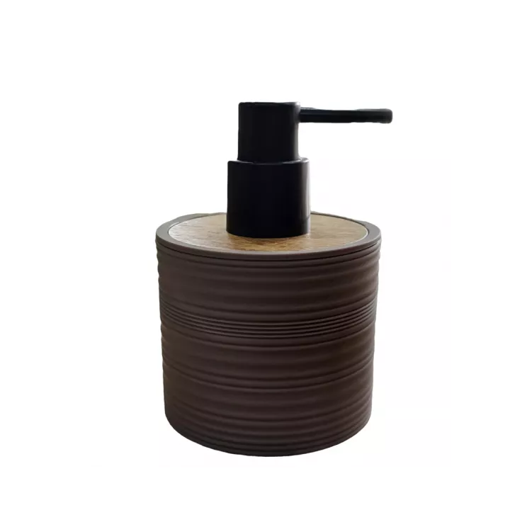 MINI DISTRIBUTEUR DE SAVON LIQUIDE EN PLASTIQUE AVEC UNE TOUCHE EFFET BOIS 250ML COULEURS MINI DISTRIBUTEUR DE SAVON LIQUIDE EN PLASTIQUE AVEC UNE TOUCHE EFFET BOIS 250ML COULEURS
