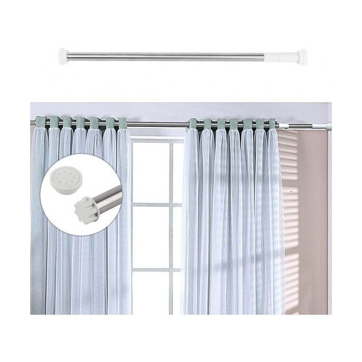 TRINGLE RIDEAUX DE DOUCHE EXTENSIBLE EN INOX 110*200CM