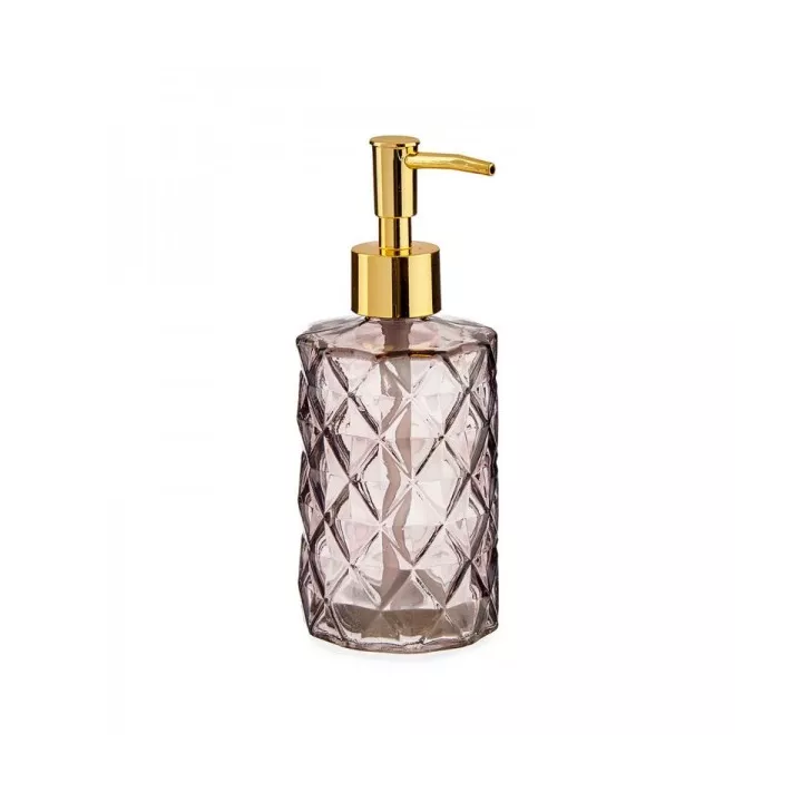 DISTRIBUTEUR DE SAVON EN VERRE GRISÉ ET ABS DORÉ 330ML BERILO