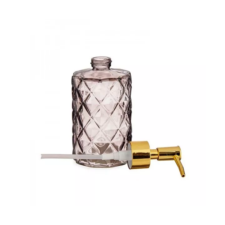 DISTRIBUTEUR DE SAVON EN VERRE GRISÉ ET ABS DORÉ 330ML BERILO
