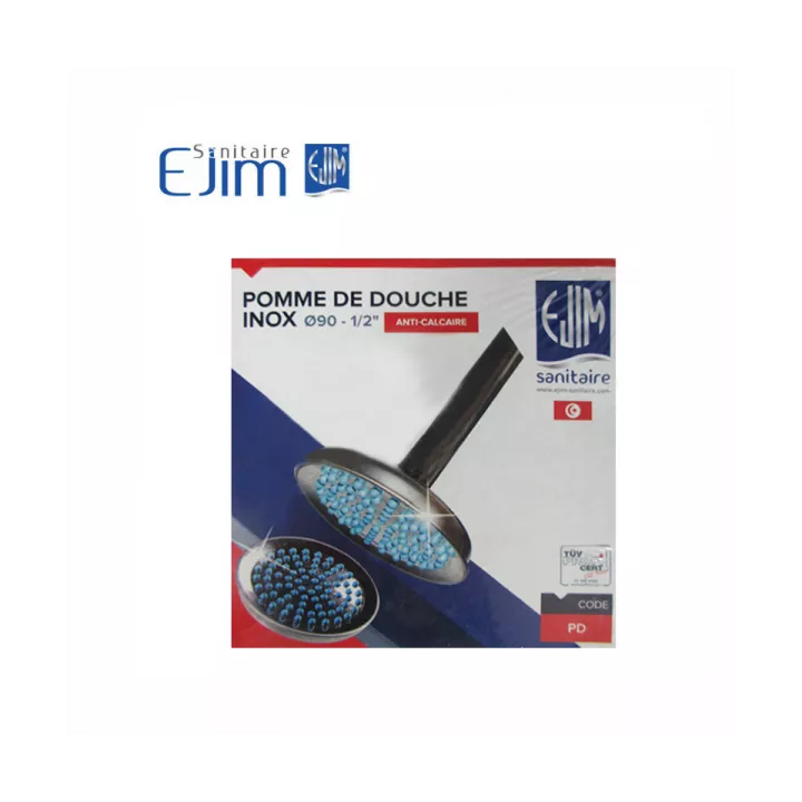 POMMEAU DE DOUCHE EN INOX ANTI-CALCAIRE Ø90-1/2 EJIM POMMEAU DE DOUCHE EN INOX ANTI-CALCAIRE Ø90-1/2 EJIM