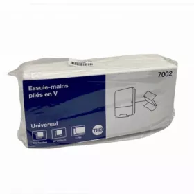 PAQUET DE 200 FEUILLES ESSUIE-MAINS PLIÉS EN V 7002 TH3 TORK