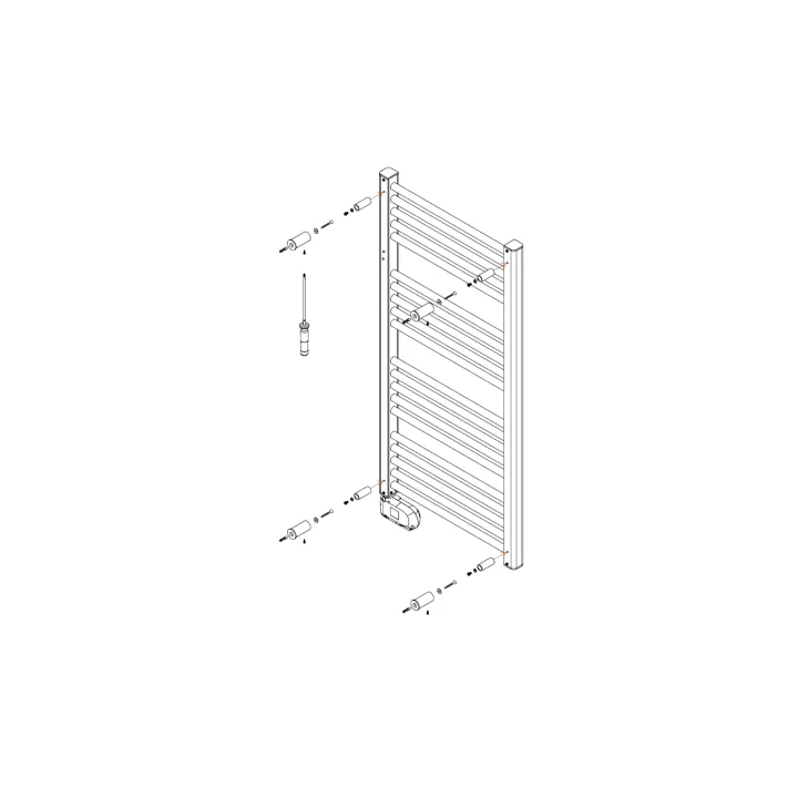 SÈCHE SERVIETTES ÉLECTRIQUE AVEC THERMOSTAT 750W 1100*505 BLANC HJM