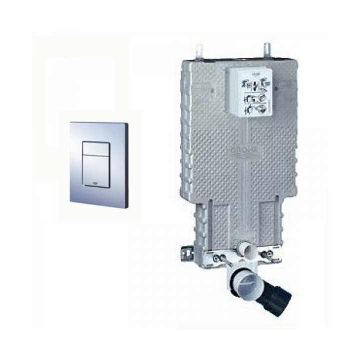 BÂTI SUPPORT UNISET AVEC PLAQUE CARRÉE CHROMÉE GROHE BÂTI SUPPORT UNISET AVEC PLAQUE CARRÉE CHROMÉE GROHE