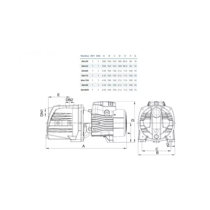 POMPE AUTO-AMORÇANTE AJM-75H EN FONTE 750W LEO