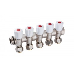 COLLECTEUR INCLINÉ 5 VANNES 26/34 E36 PEX16 ROUGE SOPAL