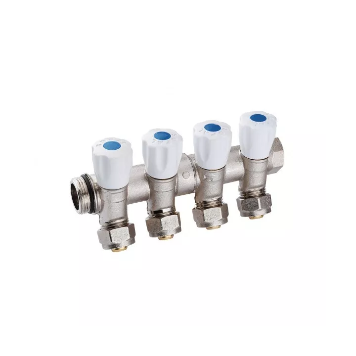 COLLECTEUR INCLINÉ 4 VANNES 20/27 E36 PEX16 BLEU SOPAL COLLECTEUR INCLINÉ 4 VANNES 20/27 E36 PEX16 BLEU SOPAL