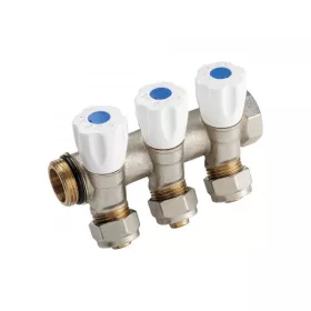 COLLECTEUR INCLINÉ 3 VANNES 26/34 E36 PEX16 BLEU SOPAL