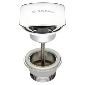 BONDE DE LAVABO CLIC CLAC CARRÉE EN LAITON CHROMÉ SOPAL