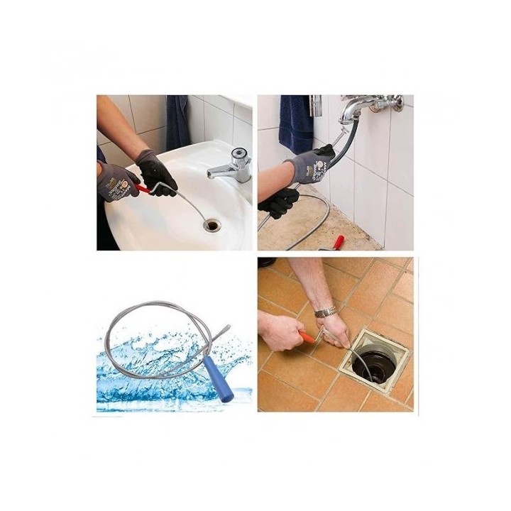 DÉBOUCHEUR SPIRALE POUR ÉVIER, LAVABOS , BIDETS ,DOUCHE 8 M SGS