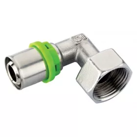 RACCORD COUDÉ AVEC ÉCROU LIBRE PEX16 15/21 À SERTIR SOPAL