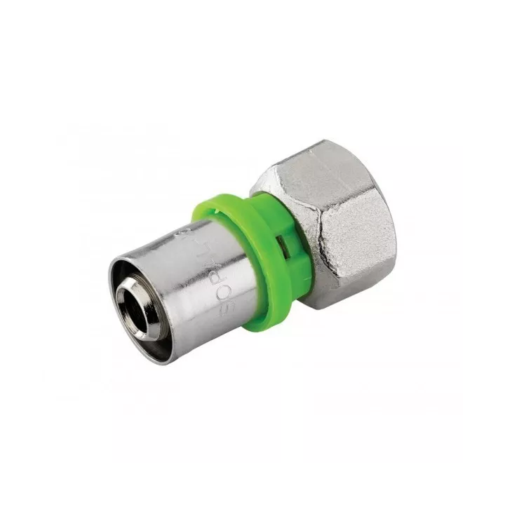 RACCORD DROIT AVEC ÉCROU LIBRE PEX16 15/21 À SERTIR SOPAL