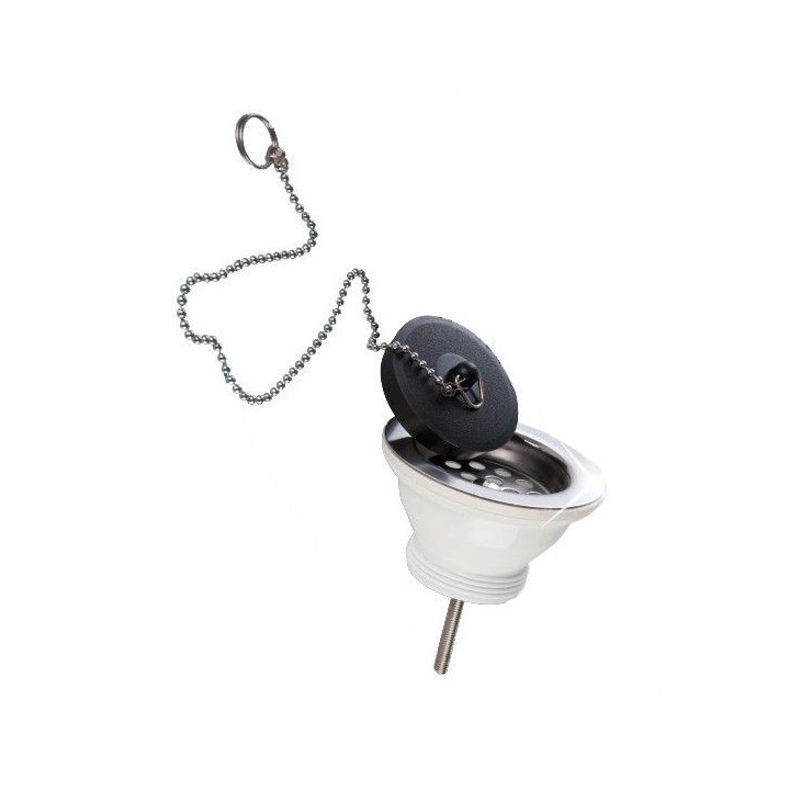 BONDE LAVABO À VIS Ø 32MM AVEC CHAÎNETTE AQUAPLAST