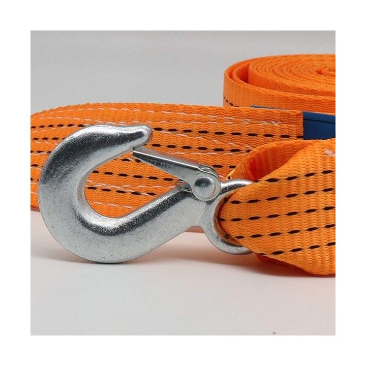 SANGLE DE REMORQUAGE EN NYLON AVEC 2 CROCHETS DE SECURITE 3T*4M