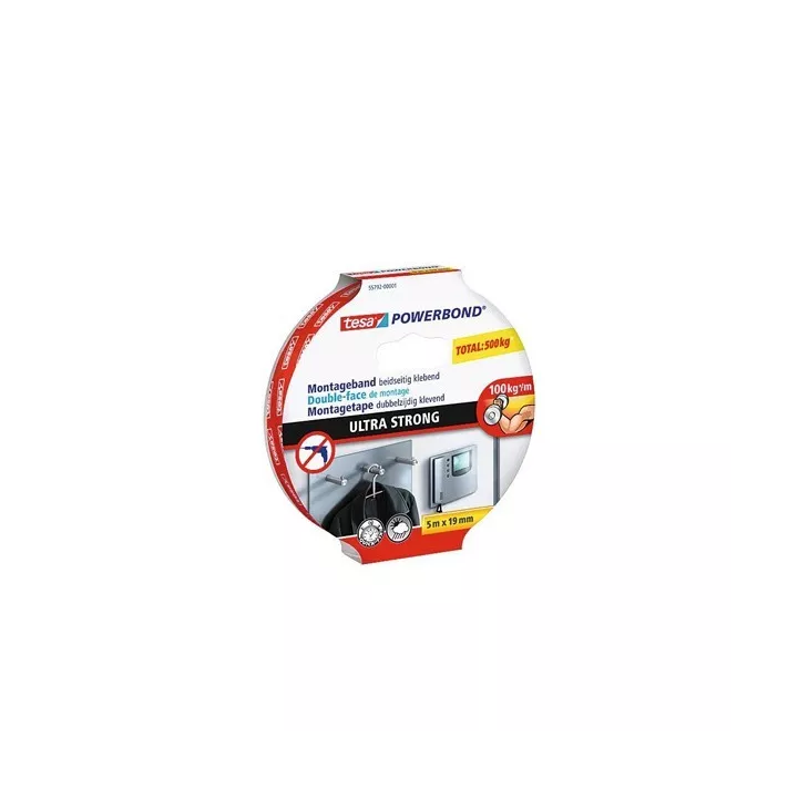 ADHÉSIF DOUBLE FACE EXTRA FORT POWERBOND 5Mx19MM TESA ADHÉSIF DOUBLE FACE EXTRA FORT POWERBOND 5Mx19MM TESA