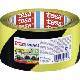 RUBAN ADHÉSIF DE SIGNALISATION JAUNE /NOIR 66Mx55MM TESA