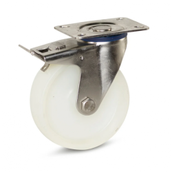 ROULETTE PIVOTANTE À PLATINE AVEC FREIN 125MM POLYAMIDE ACEM