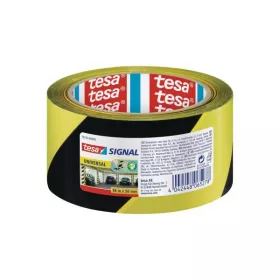 RUBAN ADHÉSIF DE SIGNALISATION JAUNE-NOIR 66Mx50MM TESA