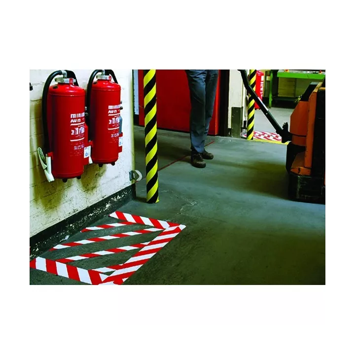 RUBAN ADHÉSIF DE SIGNALISATION BLANC-ROUGE 66Mx55MM TESA