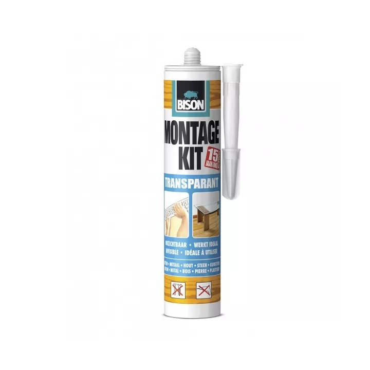 ADHESIF TRANSPARENT MONTAGE KIT CRT 310ML BISON