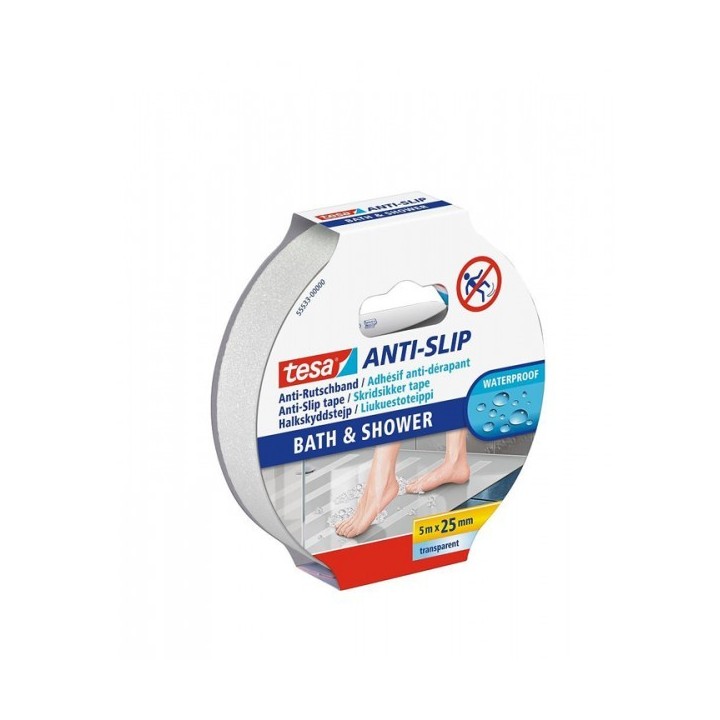 ADHÉSIF ANTIDÉRAPANT BAIN ET DOUCHE 5Mx25MM TESA
