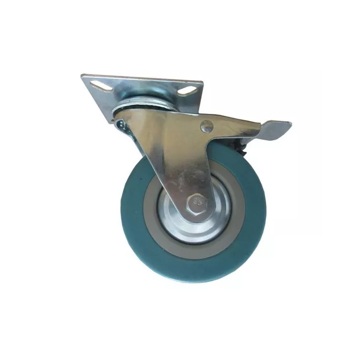 ROULETTE PIVOTANTE Ø100MM AVEC PLAQUE ET FREIN GRIS ROULETTE PIVOTANTE Ø100MM AVEC PLAQUE ET FREIN GRIS