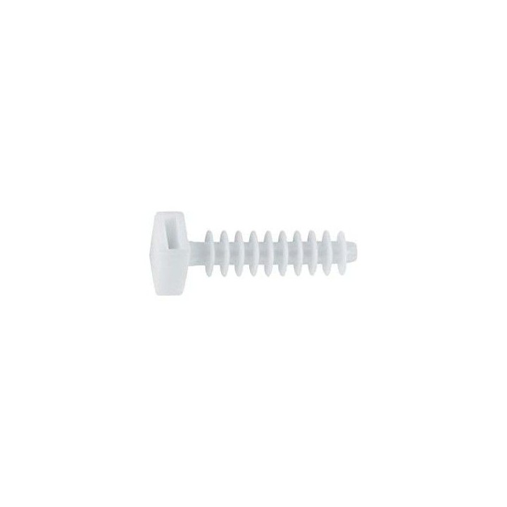 LOT DE 100 CHEVILLES POUR SERRE CÂBLES 6MM BLANC LOT DE 100 CHEVILLES POUR SERRE CÂBLES 6MM BLANC