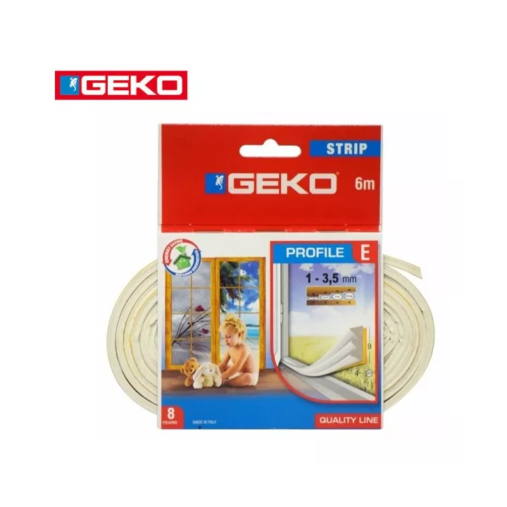 BOURRELET FENÊTRE EN CAOUTCHOUC 6M BLANC GEKO