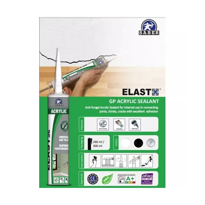 SILICONE ACRYLIQUE BLANC 410G SABER