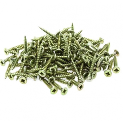LOT DE 100 VIS À BOIS TÊTE FRAISÉE PLATE 4*30MM JAUNE BRICOLA LOT DE 100 VIS À BOIS TÊTE FRAISÉE PLATE 4*30MM JAUNE BRICOLA