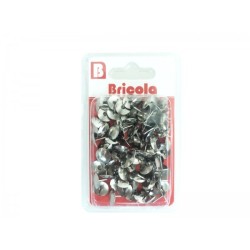 LOT DE 100 PUNAISE BOMBÉ CHROMÉ 10MMBRICOLA