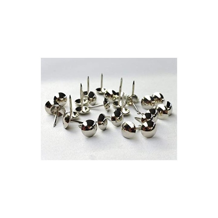 LOT DE 100 PUNAISE BOMBÉ CHROMÉ 10MMBRICOLA LOT DE 100 PUNAISE BOMBÉ CHROMÉ 10MMBRICOLA