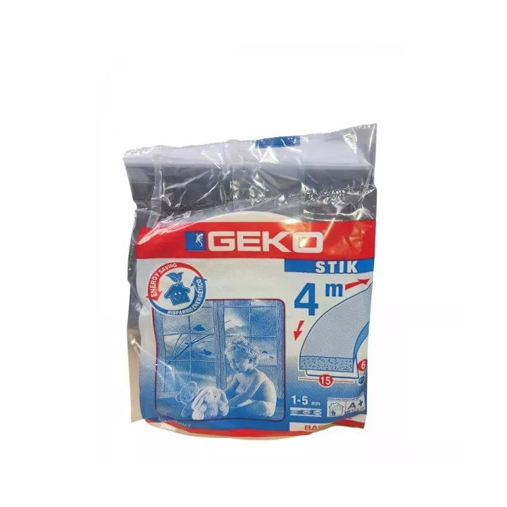 BOURRELET FENÊTRE ADHÉSIVE EN MOUSSE 15MM*4M GEKO